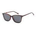 Graeme - Cat-eye Red-Demi Clip On Sunglasses for Men & Women